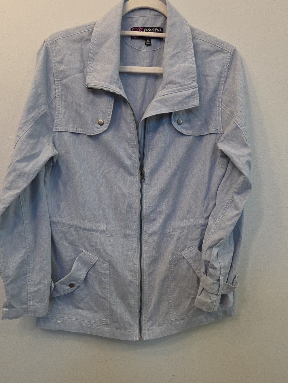 Light Blue Women's Zip-Front Jacket